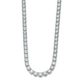 14k White Gold 67 carat Lab Grown Diamond VS/SI+ G+ Complete Round 18 inch Straight Tennis Necklace